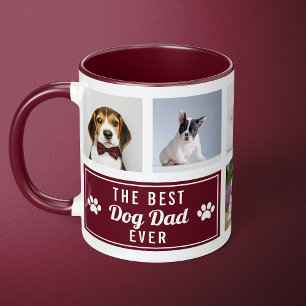 Den bästa hundpappan någonsin Burgundy-kollage med Mugg