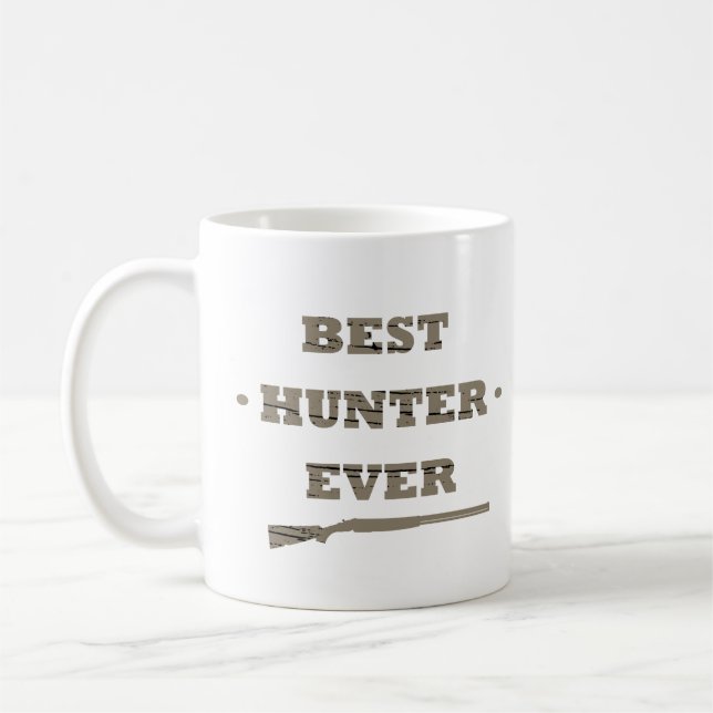 Den bästa jägaren någonsin, far-gåva kaffemugg (Vänster)