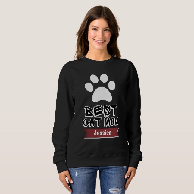 den bästa katten mamma, mamma mor mamma personifie t shirt (Hel framsida)