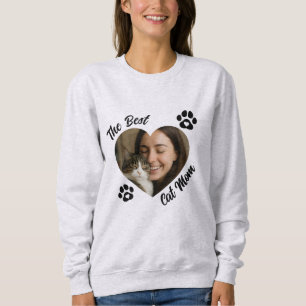 "Den Bästa Kattmamman" Personlig Fotohjärta T Shirt