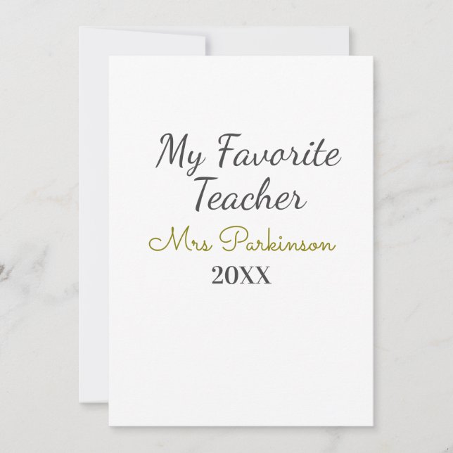 Den bästa läraren lägger till namn datum år efter  inbjudningar (Framsida)