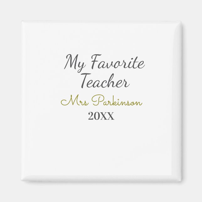 Den bästa läraren lägger till namn datum år efter  magnet (Framsidan)