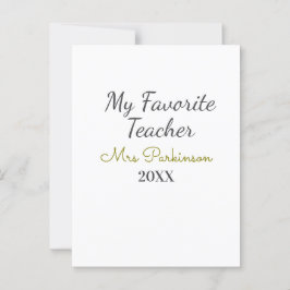 Den bästa läraren lägger till namn datum år efter  vykort