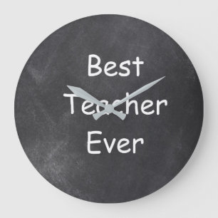 Den bästa läraren någonsin i Chalkboard Design Gif Stor Klocka