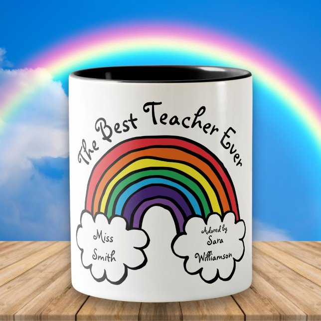 Den bästa läraren någonsin Rainbow Två-Tonad Mugg (Skapare uppladdad)