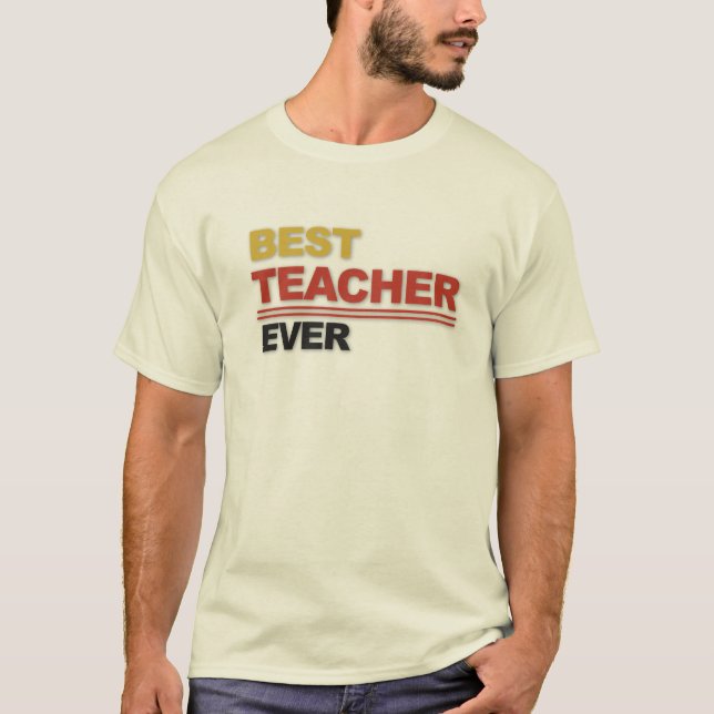 Den Bästa Läraren Någonsin Typografi Design T Shirt (Framsida)