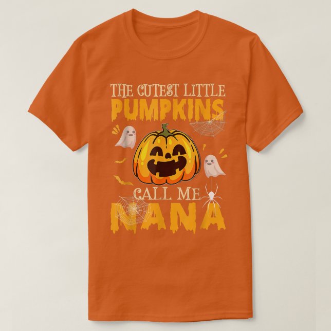 Den bästa lilla pumpkins kallar mig Nana Funny Hal T Shirt (Design framsida)