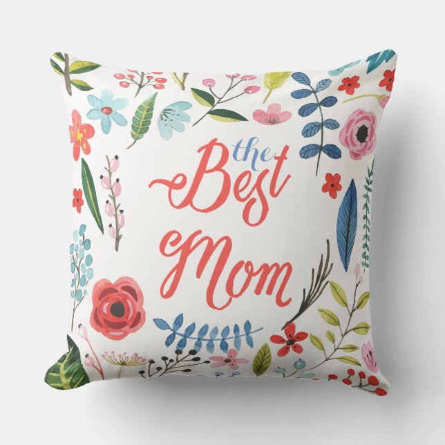 Den bästa Mamma-moderna texten och det botaniska B Kudde (Framsida)