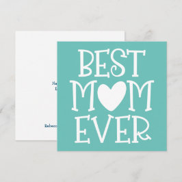 Den bästa Mamma-Morsa någonsin, rödhjärtvit textte Julkort