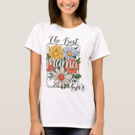 Den Bästa Mamma Någon Gångs Blommiga Tryck T Shirt