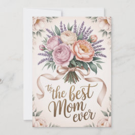 Den Bästa Mamma Någonsin Blommig Kort