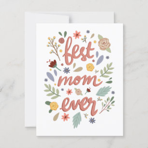 Den bästa Mamma någonsin Blommigten Mor dag Kort