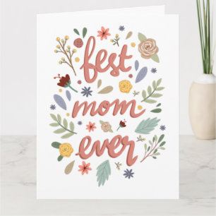 Den bästa Mamma någonsin Blommigten Mor dag Kort
