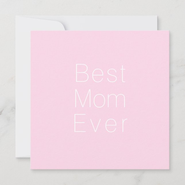 Den bästa Mamma någonsin ljusa rosa minimalistiska Kort (Framsida)