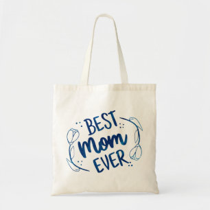 Den bästa Mamma någonsin Mors dag Blue Blommigt Gi Tygkasse