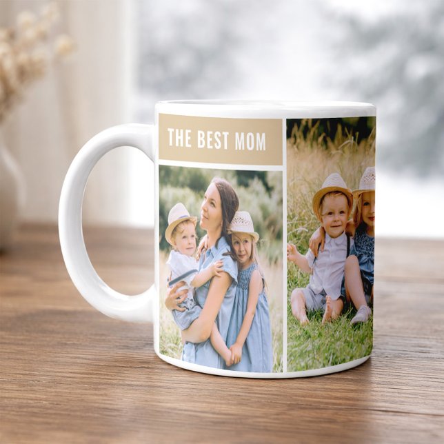 Den Bästa Mamman Neutral Fotokollage Kaffemugg (Skapare uppladdad)