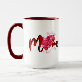 Den Bästa Mamman Rosa Röda Rosor Hjärtmanus Mugg