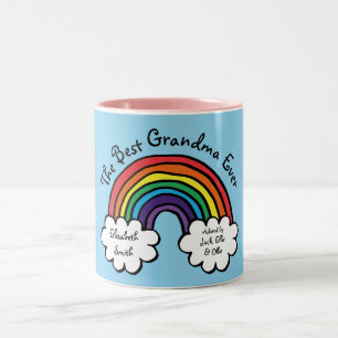 Den bästa mormor Granny någonsin Rainbow Blue Två-Tonad Mugg