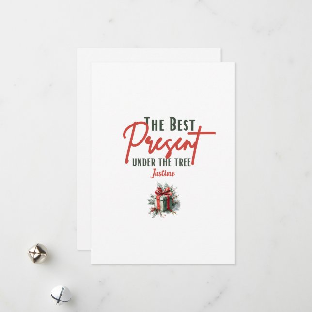 Den bästa närvaron under Träd, Anpassadet Julafton Julkort (Fram/Back In Situ)