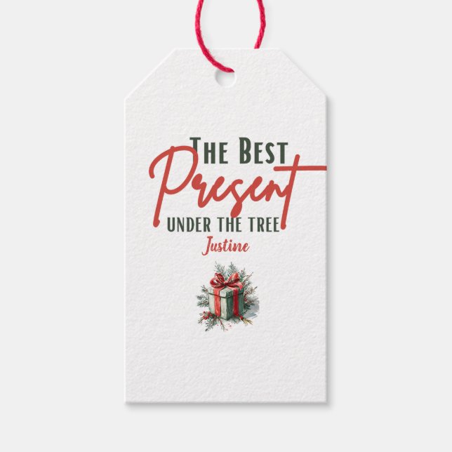 Den bästa närvaron under Träd, Anpassadet Julafton Presentetikett (Framsidan)