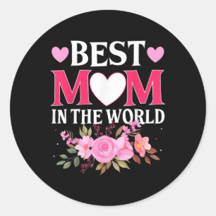 Den bästa nedskärningen av Mamma i Mammans Blommig Runt Klistermärke