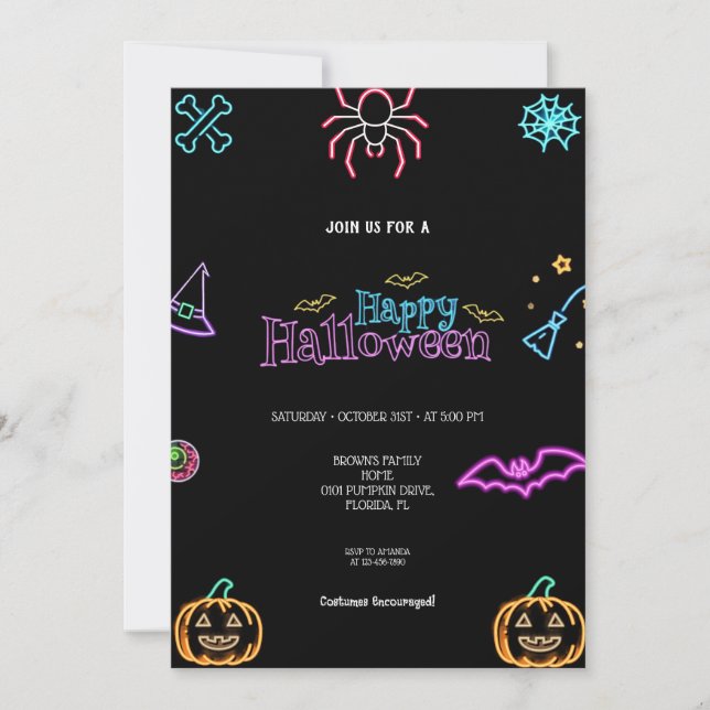 DEN BÄSTA NYA HALLOWEEN-INBJUDAN INBJUDNINGAR (Framsida)