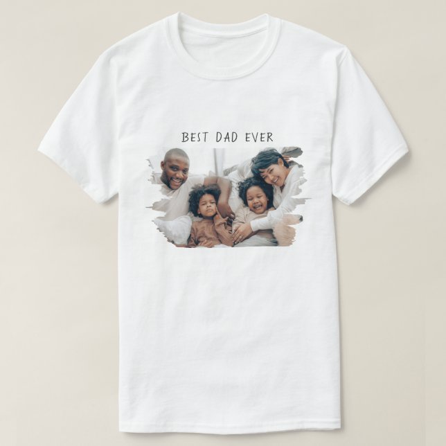 Den bästa Pappa någonsin Fars dag-fotomoderna fami T Shirt (Design framsida)