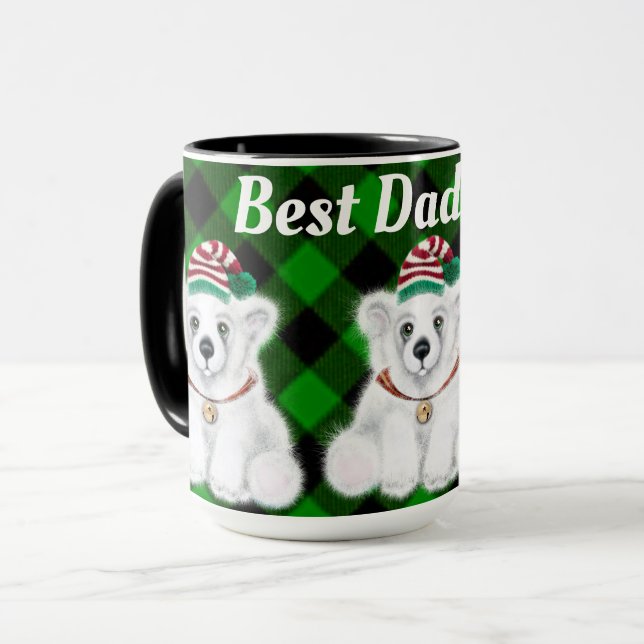 Den bästa Pappa någonsin-helgdag-Polarnas grönt so Mugg (Framsida vänster)