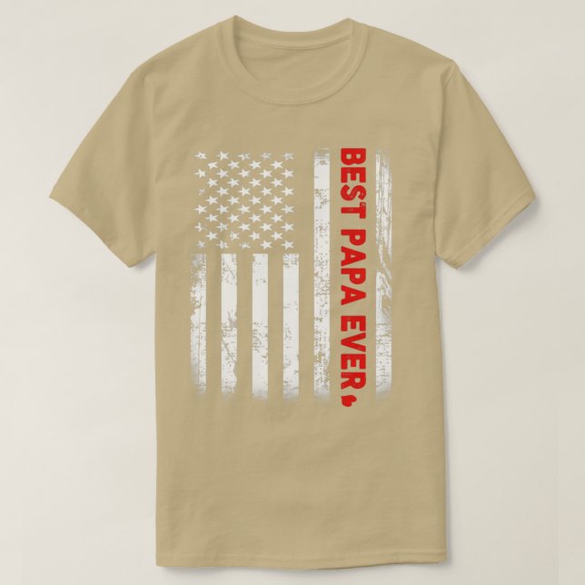 Den bästa pappa någonsin pappa-gåva amerikanska fl t shirt (Design framsida)