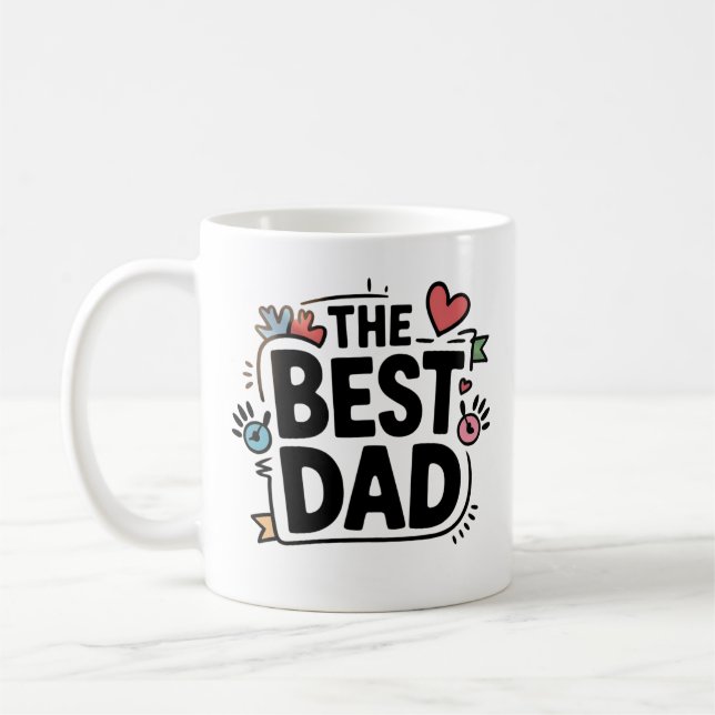 Den bästa pappa textdesign kaffemugg (Vänster)