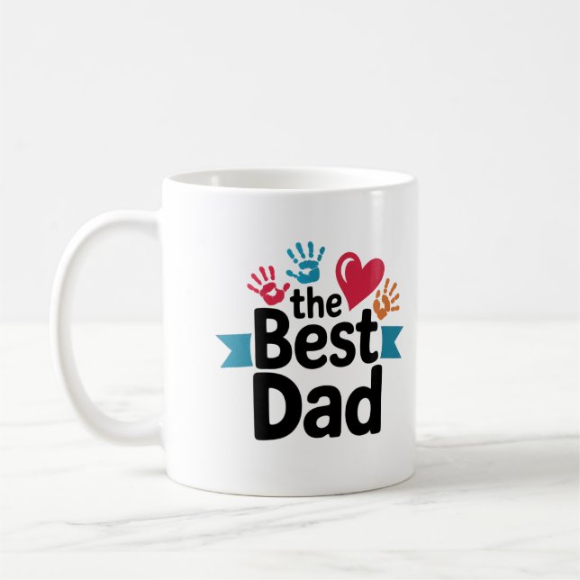 Den bästa pappa textdesign kaffemugg (Vänster)