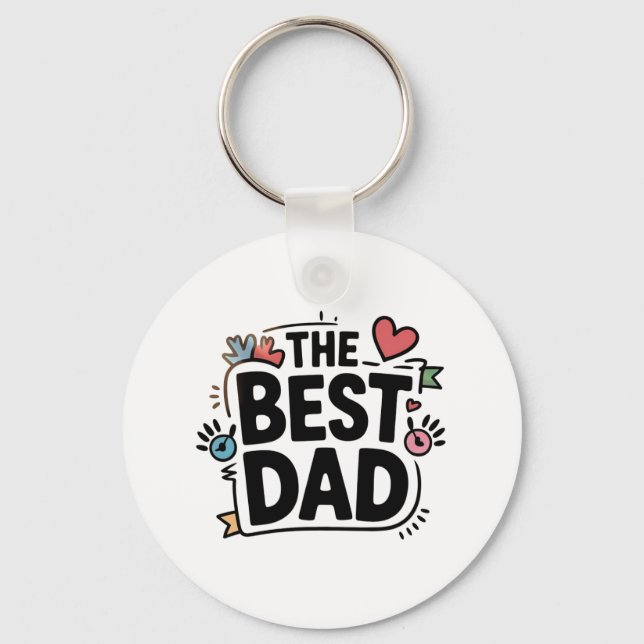 Den bästa pappa textdesign nyckelring (Framsida)