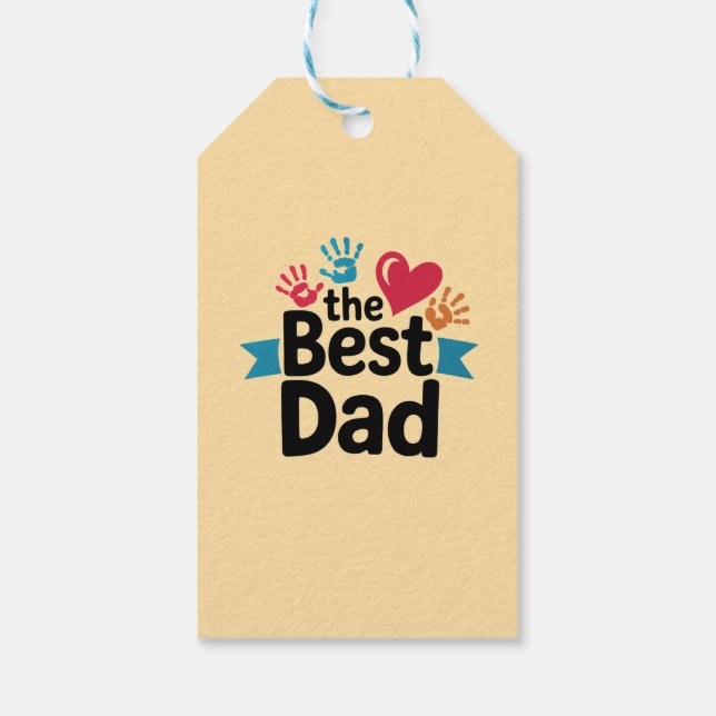 Den bästa Pappa-textdesignen Presentetikett (Baksidan)