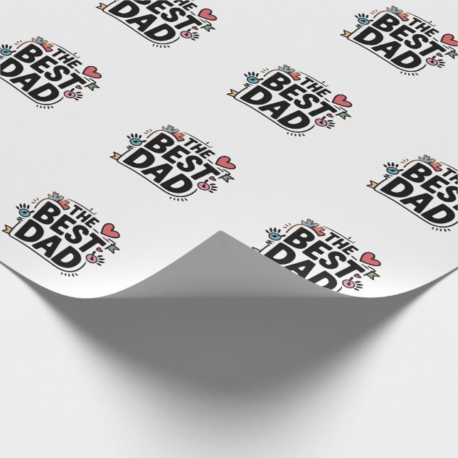 Den bästa Pappa-textdesignen Presentpapper (Hörn)
