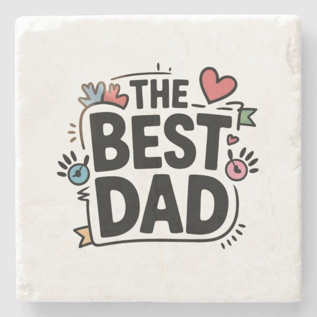 Den bästa Pappa-textdesignen Stenunderlägg (Framsidan)