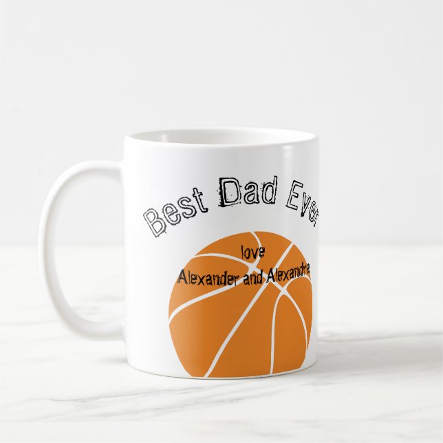 Den bästa Pappa-texten någonsin i Basketball Distr Kaffemugg (Vänster)