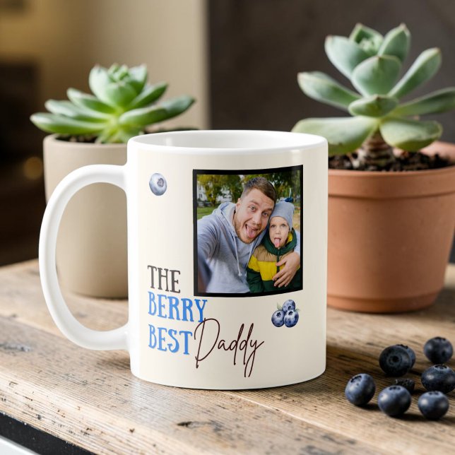 Den Bästa Pappan Foto Blåbär Kaffemugg (Skapare uppladdad)
