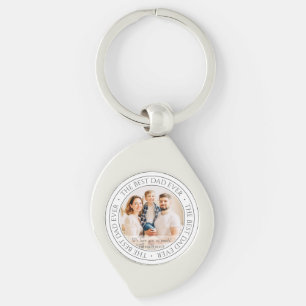 Den bästa pappan någonsin Modern klassisk foto Swirl Silverfärgad Nyckelring