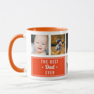 Den Bästa Pappan Någonsin Orange Anpassad Foto Col Mugg