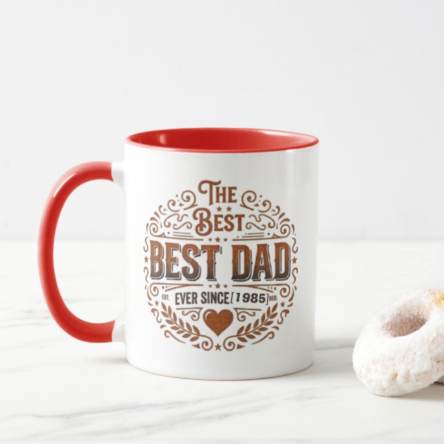 Den bästa pappan någonsin sedan 1985 accentkaffeko mugg (Med munk)