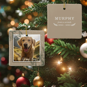 Den Bästa Pojken (Flicka) Foto Husdjur Minnesmär Julgransprydnad Keramik