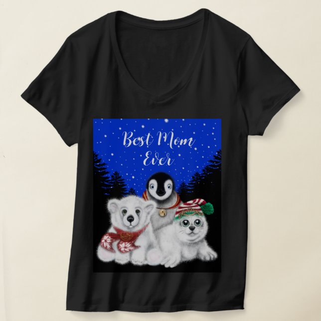 Den bästa polarna Mamma någonsin, Penguin, valpen  T Shirt (Laydown)