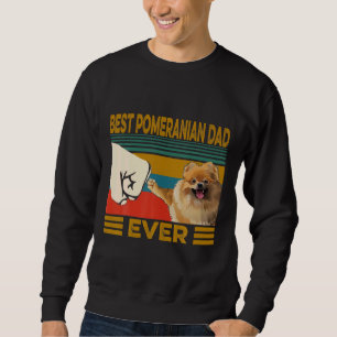 Den bästa pommern Pappa någonsin Retro Far-dagen Lång Ärmad Tröja