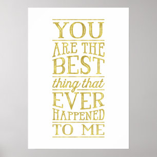Den bästa Sak-romantiska Guld-letteringsofferten Poster
