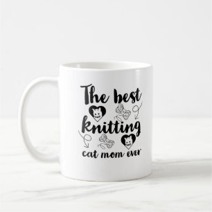 Den bästa stickande katten mamma, som alltid är ro kaffemugg