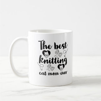 Den bästa stickande katten mamma, som alltid är ro kaffemugg