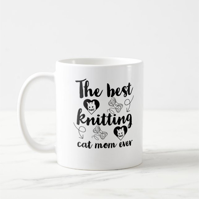 Den bästa stickande katten mamma, som alltid är ro kaffemugg (Vänster)