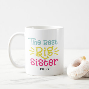 Den bästa stora sisterkuterihandens färgade hand. kaffemugg