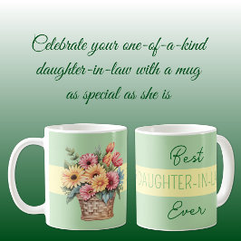 Den bästa svärdottern någonsin gerbera-grönten kaffemugg