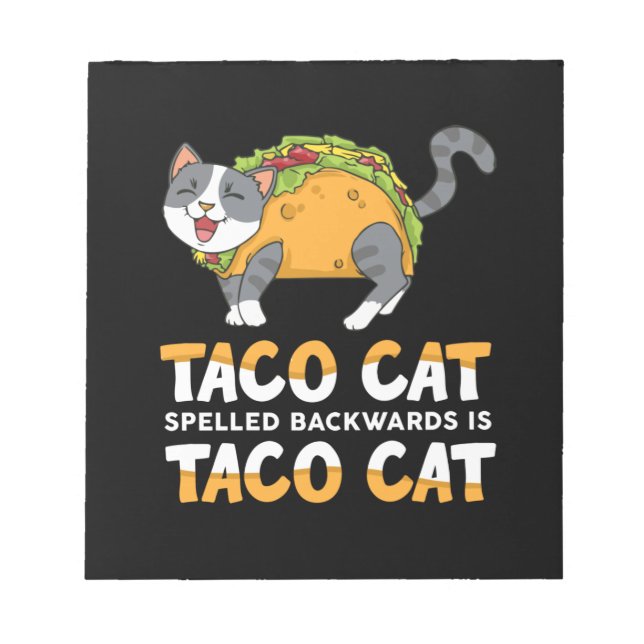 Den bästa tako-katt som stavas bakåt är Taco Cat Anteckningsblock (Framsida)